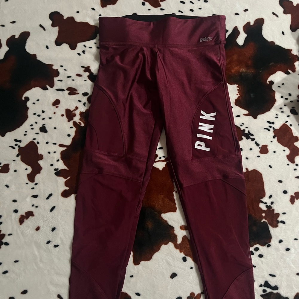 PINK Victoria's Secret Maroon Leggings